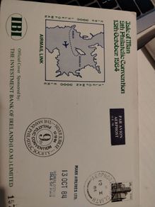 Isle of Man 9th Philatelic convention 1984.Special Stamped cover