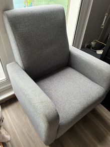 gray armchair