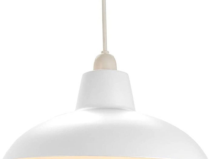 Retro Designed Matt White Curved Metal Ceiling Pendant Light Shade | 60w Maximum | 29cm Diameter (FREE POSTAGE)
