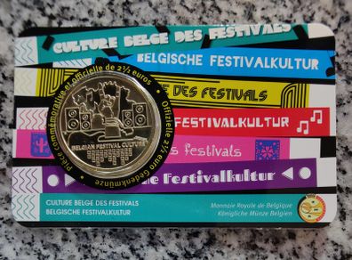 Belgium 2.5 Euro Base Metals Brilliant Uncirculated Coin 2023 - Belgian Festival Culture - Belgian Coincard Catalogue (FR)