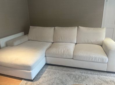 Large cream corner sofa