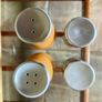 Vintage Bodum Oil Vinegar Salt Pepper Cruet Set by Georg Fontana Danish Beechwood with Aluminum 1990s Image 10