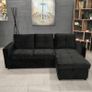 Black velvet sofa with Storage Free delivery Image 5