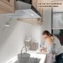 60cm Cooker Hood, 3 Speed Extractor Fan with Touch Control, LED Light, Carbon Filter, Wall or Under Cabinet Mounted Kitchen Extractor Hood, Recirculation & Duct Modes Image 6