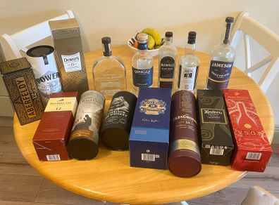 whiskey bottles