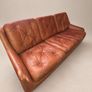 Vintage Mid-Century Modern Leather Sofa & Matching Swivel Armchair Image 5