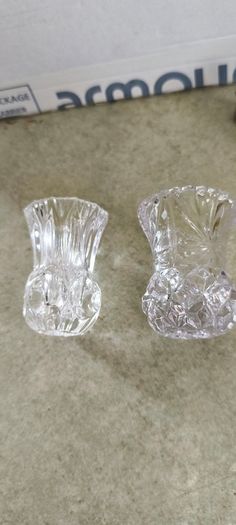 Pair Of 1950s Cut Glass Vintage Posy Vase/Vintage Toothpick Holder