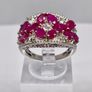 Beautiful African Ruby White Zircon Cluster Ring in Rhodium Overlay Sterling Silver 4.42 Ct. Image 8