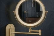 Makeup Cosmetic Vanity Mirror Bathroom Dressing Room Vanity Table Dual LED Battery USB Charging Black Chrome Brushed Vintage Gold