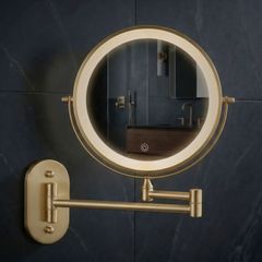 Makeup Cosmetic Vanity Mirror Bathroom Dressing Room Vanity Table Dual LED Battery USB Charging Black Chrome Brushed Vintage Gold