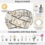 Chrome Light Shade with Clear Acrylic Crystals 19cm x 29cm, Lampshades for Ceiling Lights, Interwoven Rings Pendant Light Shade, Lamp Shades for Bedroom, Living Room, Kitchen, Hallway Image 3