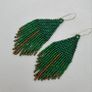 Green earrings, silver earhooks Image 4