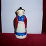 Late 1800's/Early 1900's Lady Hand Made/Hand Painted Figurine made in "Devon England.4" Tall Image 2