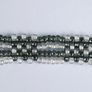 Kumihimo Seed Bead Bracelet: Black, White,  Silver Clasp Image 4