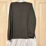 Khaki green jumper dress with white trim Image 4