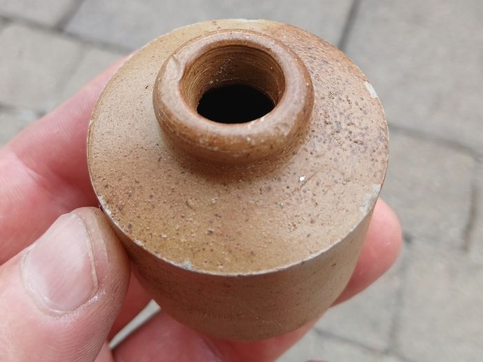Vintage stoneware ink bottle