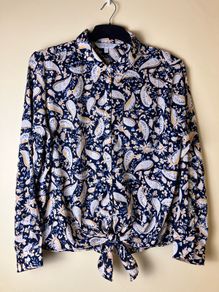 Ladies Navy/Yellow/ Silver Blouse by Apricot , New Look