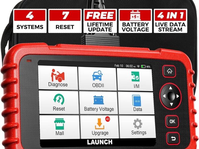 2026 Launch CRP123X v3.0 is the 4-System Diagnostic Code Reader For Engine, ABS, Airbags and Automatic Transmission. Has 7 Service Functions: Oil Reset, SAS Reset, Elec. Throttle Adaptation, ABS Bleeding, BMS Reset, DPF Regen.for cars and vans