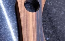 One piece of solid European Walnut, no glue, no joints. Hand-sanded and oiled with food-safe oi