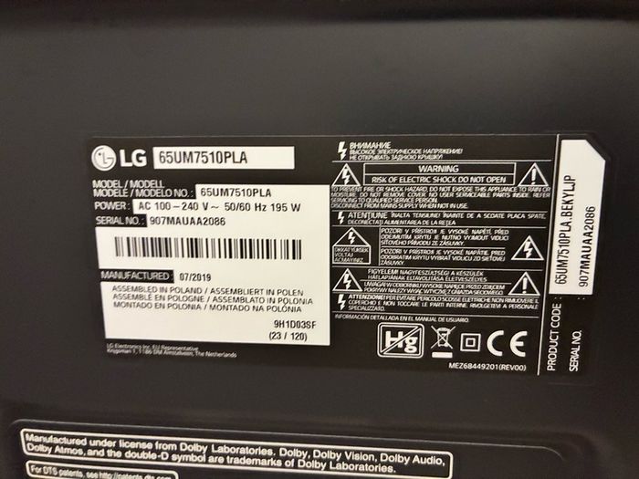 LG 65 inch smart TV