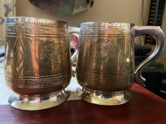 EPNS silver plated tankards