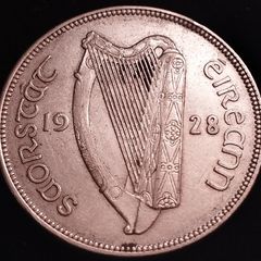 #777 - Ireland - 1928 - Half Crown - Silver - KM.8