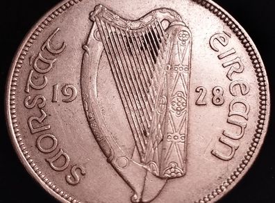 #777 - Ireland - 1928 - Half Crown - Silver - KM.8