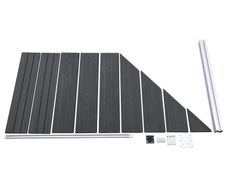 WPC Fence Set 8 Square + 1 Slanted 1484x186 cm Grey