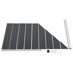 WPC Fence Set 8 Square + 1 Slanted 1484x186 cm Grey