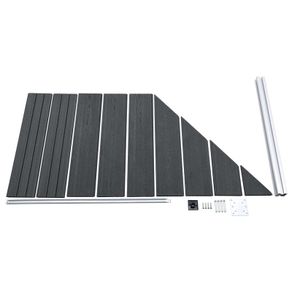 WPC Fence Set 8 Square + 1 Slanted 1484x186 cm Grey