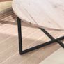 SALE | Round Coffee Table Tea Table Round Coffee Table for Living Room with Metal Legs, Black+White oak Image 2