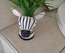 zebra artificial plant and pot