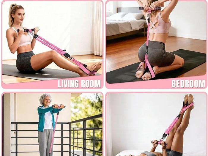 Upgraded Multifunction Pedal Resistance Band with Handle, 3 Tube Adjustable Resistance Bands for Abdomen, Waist, Arm, Core/ABS, Leg Workout - Sit Up Exercise Equipment for Women