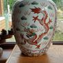 Antique Oil Lamp And Ginger Pots Image 2