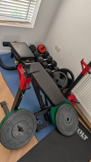 Home Gym Equipment  HIT Fitness Dumbbells, Olympic Bars, Plates & Bench