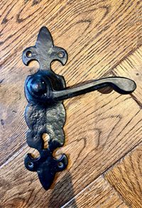 Antique Black Fleur-de-Lys Door Handles