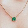 Pandora 4 Leaf Clover Gold P Pendant Necklace & Earrings Set New Image 8
