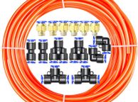 main image for ad Orange 10M Polyurethane PU Air Hose Pipe Tube Kit,6mm OD x 4mm ID with 14 Connector Kits