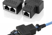 1pcs Black 1 To 2 LAN RJ45 Connector Network Cable Splitter