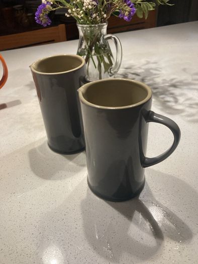 Le Creuset Stoneware 2 Tone Grey / Charcoal Milk Jug  400 ml capacity - as new