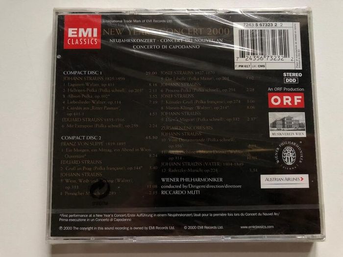 New Year's Concert 2000. 2 x CD. Free Postage!