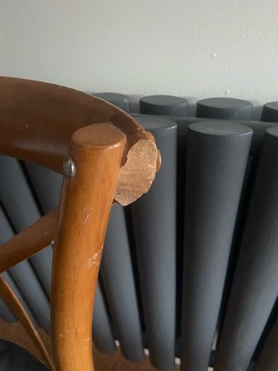 Vintage Rattan Bentwood X Cross back dining chair Farmhouse Country