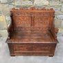 Late Victorian Gothic Revival Carved Oak Hall Settle. Image 2