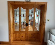 Red Deal Doors With Glass and plain