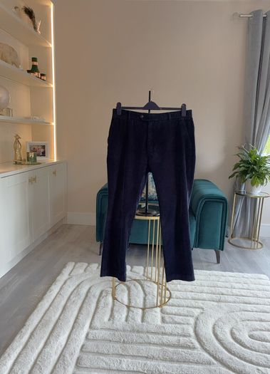 Mens Navy Corduroy Trousers from Gurteen