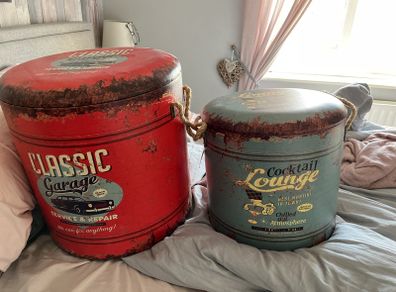 Oil Barrel effect storage stools