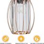Small Crystal Light Shade Rose Gold, 16cm x 20cm, Cylinder Shape with Oval Rings, Lampshades for Ceiling Lights & Bedside Lamps, Lamp Shades for Bedroom, Living Room, Kitchen, Hallway Image 4