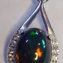 Ethiopian Black Opal 1.65 ct, S925 Silver Pendant rhodium plated Image 4