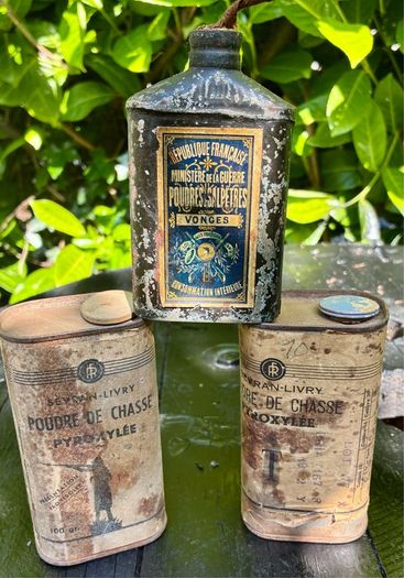 3 x Antique Gunpowder Tins