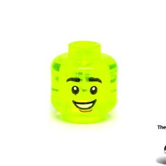 LEGO Harry Potter Trans Green Minifigure Head This is A Error Prototype Test Print Printed On The Wrong Colour Head Trans Green Very Head Rare And Hard To Find